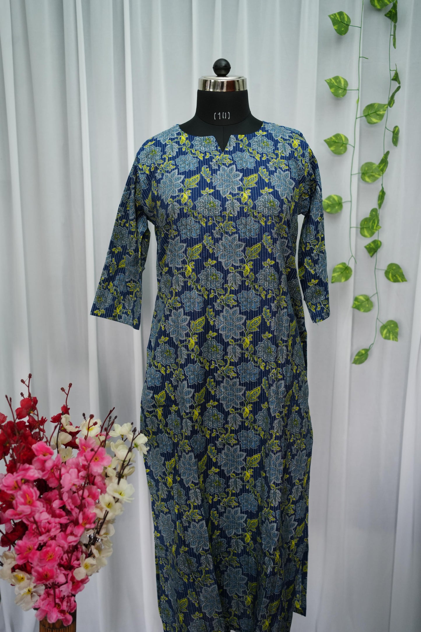 Ardra Navy Blossom Kurta