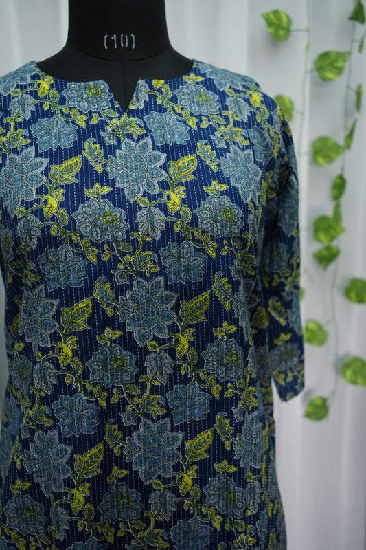 Ardra Navy Blossom Kurta