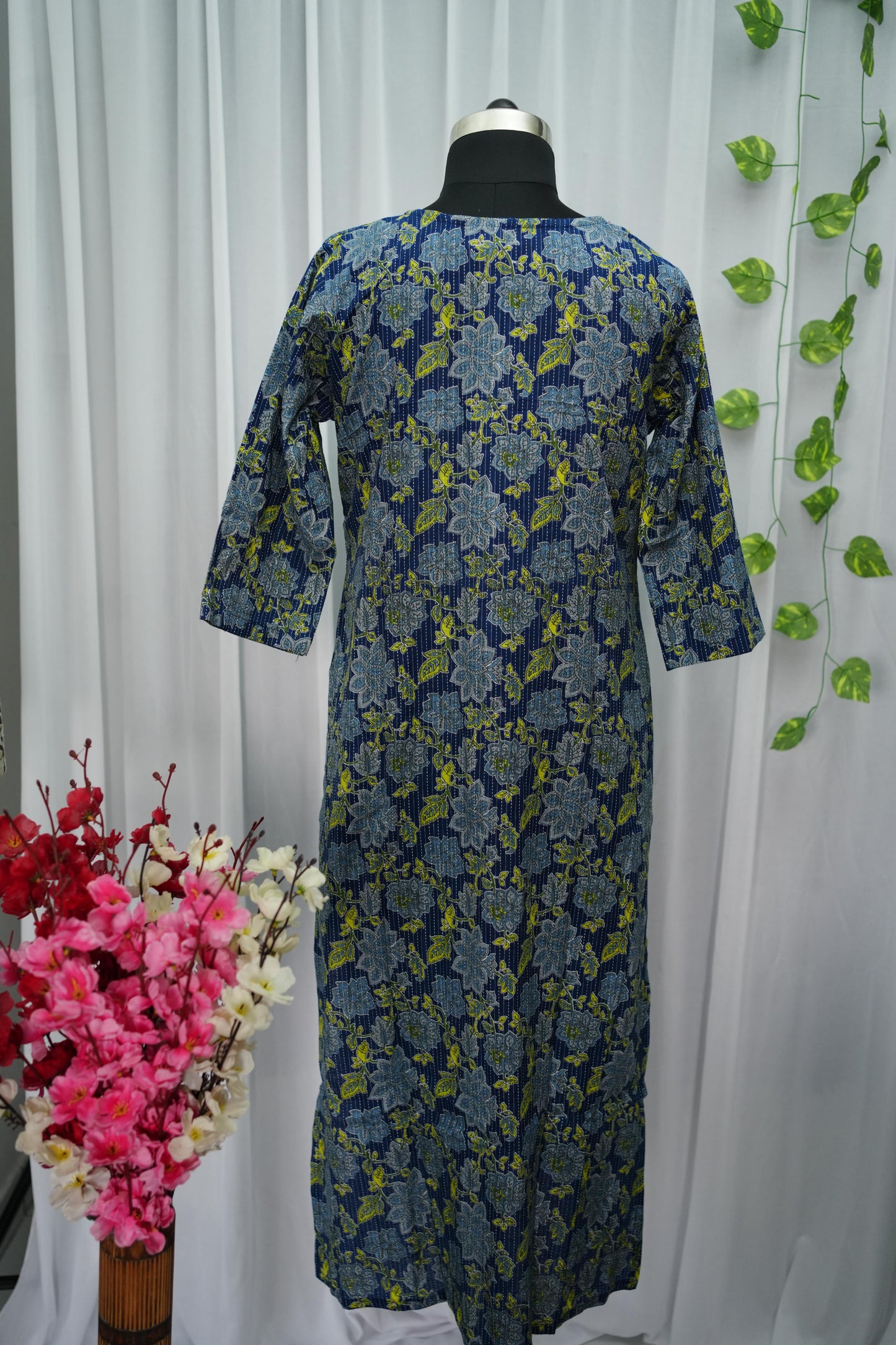 Ardra Navy Blossom Kurta