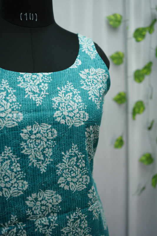 Neela Teal FloralTop