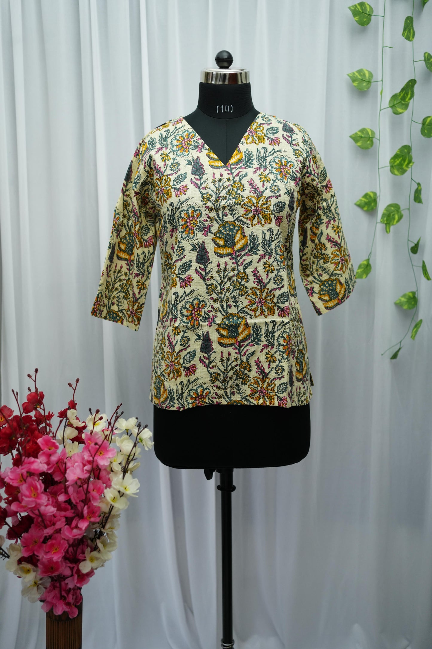 Mridu Beige Floral Top