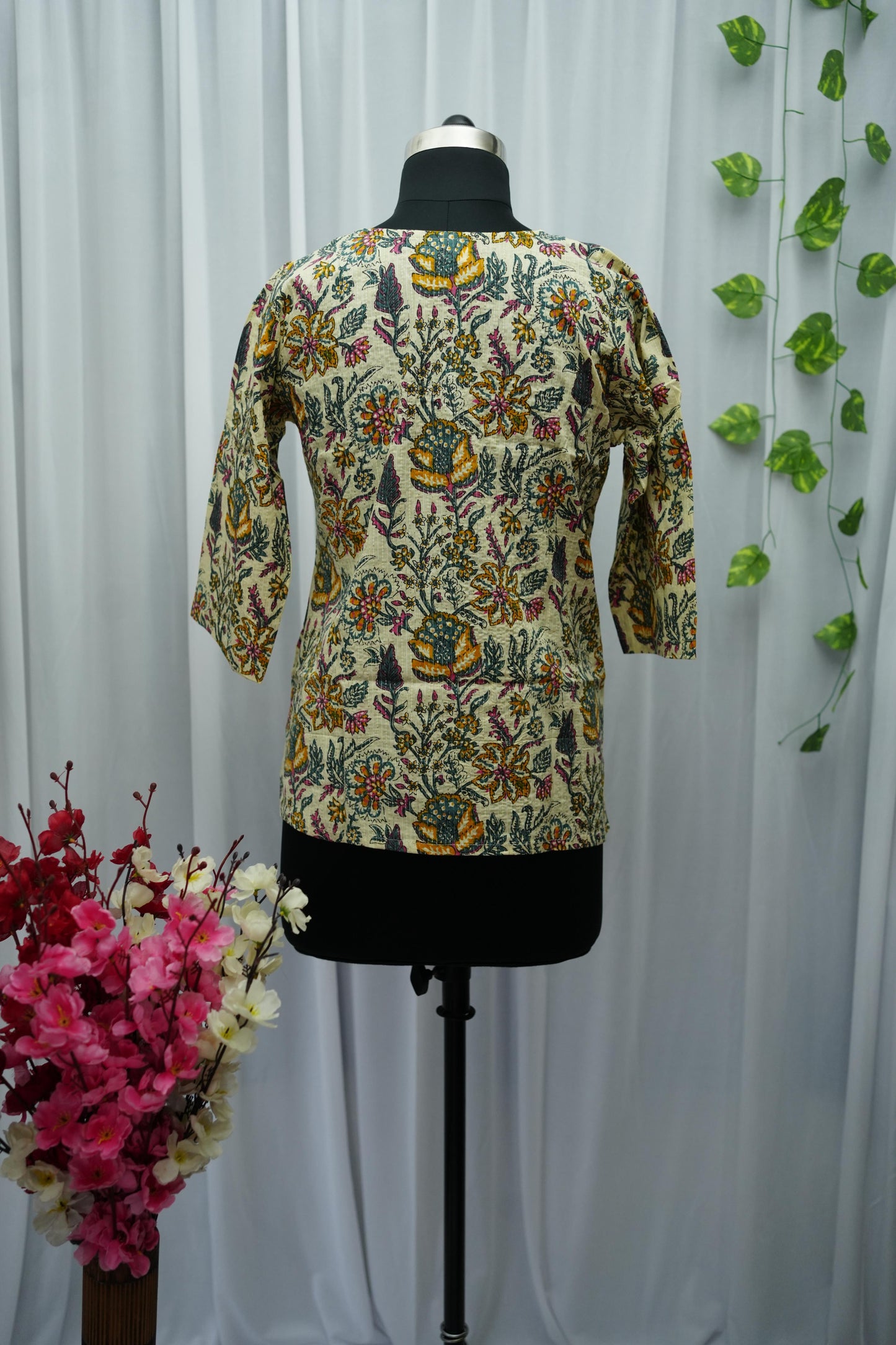 Mridu Beige Floral Top