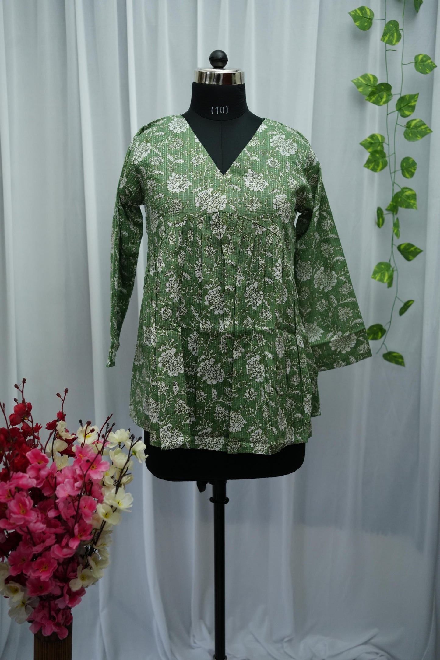 Mala Green Floral Top